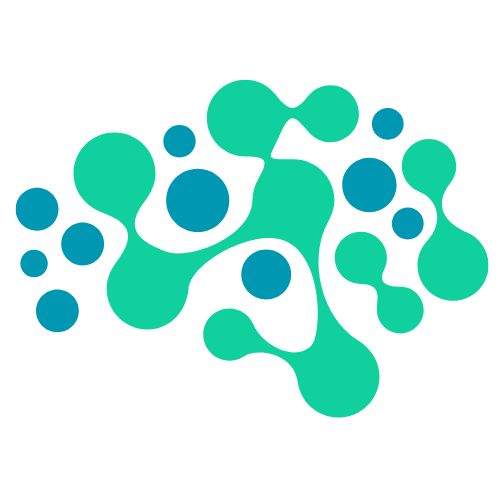 Logo abstracto de un cerebro, símbolo de salud mental y crecimiento personal